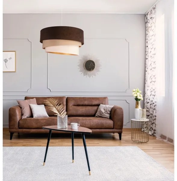 Duolla - Lampadario a sospensione con filo DEVON 1xE27/40W/230V diametro 45 cm marrone/beige