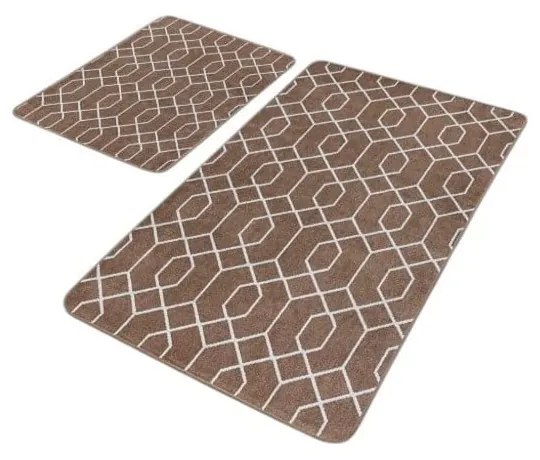 Set di tappetini per il bagno marroni in velluto 2 pz 60x100 cm – Mila Home