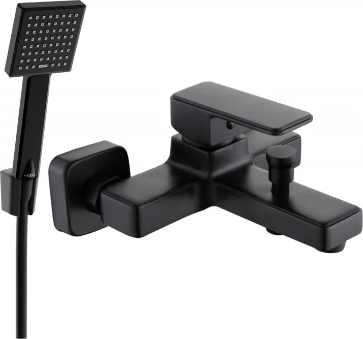 Mexen Cetus R45 rubinetto per vasca da bagno con set doccia, nero - 74433R45-70