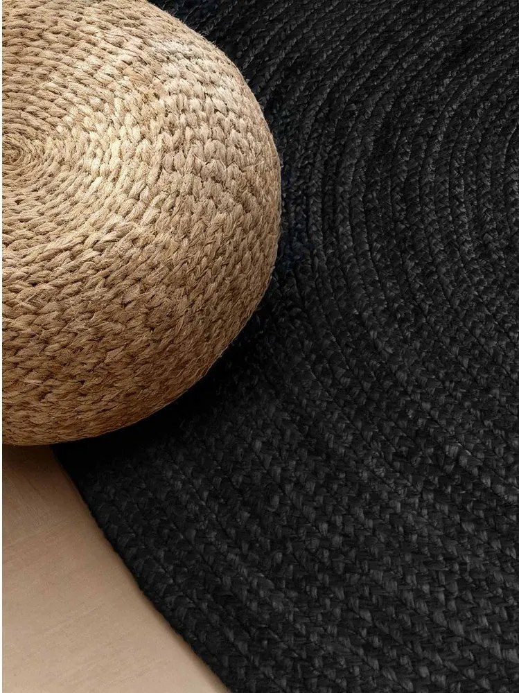 Tappeto nero in iuta reversibile/tessuto a mano 160x230 cm Braided – Hanse Home