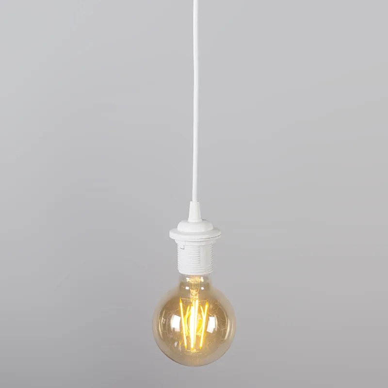 Lampada a sospensione moderna bianca con paralume nero 45 cm - Pendant
