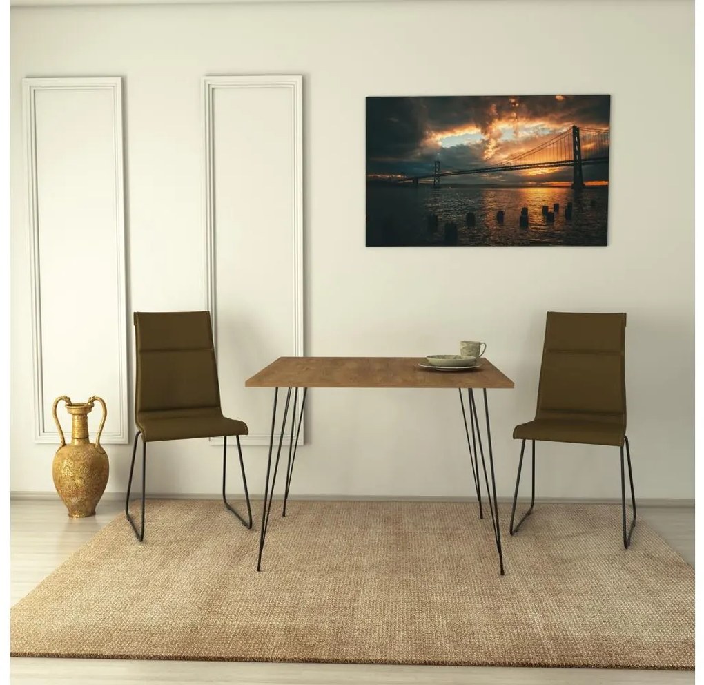 Tavolo da pranzo SANDALF 75x90 cm marrone/nero