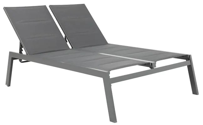 Lettino doppio senza cuscino Isboa NATERIAL in alluminio grigio e seduta grigio