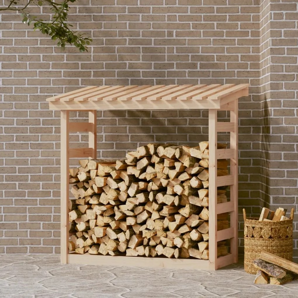 Portalegna 108x64,5x110 Cm İn Legno Massello Di Pino /