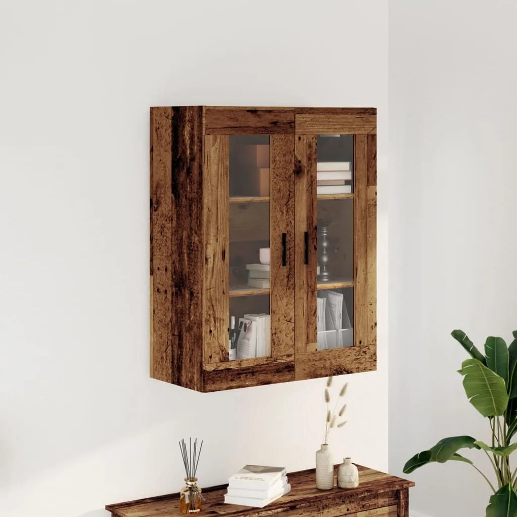 Mobile A Parete Legno Antico 69,5x34x90 Cm /