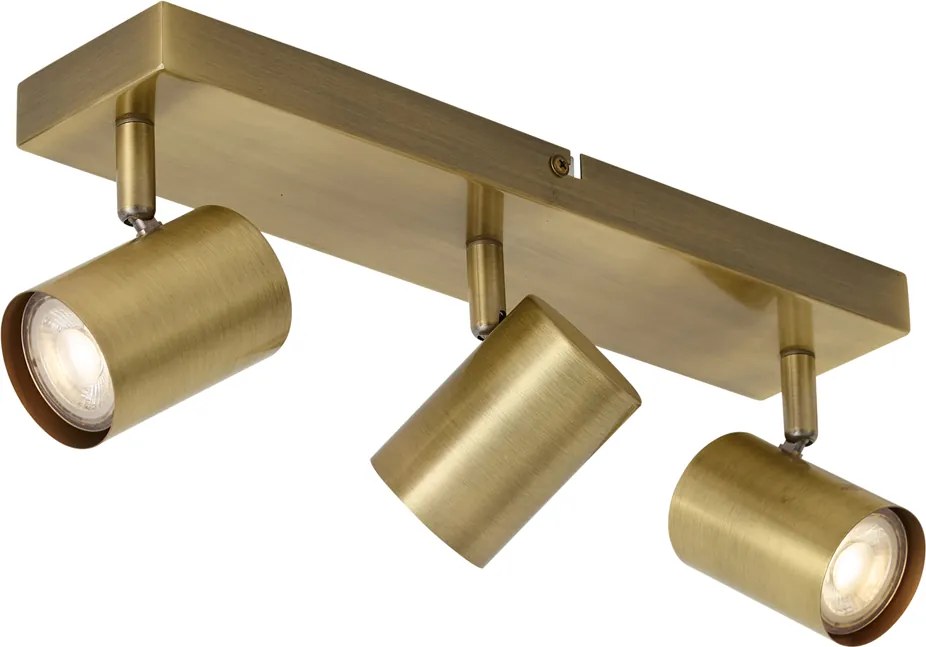 Plafoniera moderna bronzo 3 luci regolabile rettangolare - Jeana