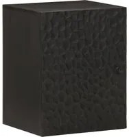 Mobile da Bagno a Parete Nero 38x33x48 cm Legno Massello Mango 356839