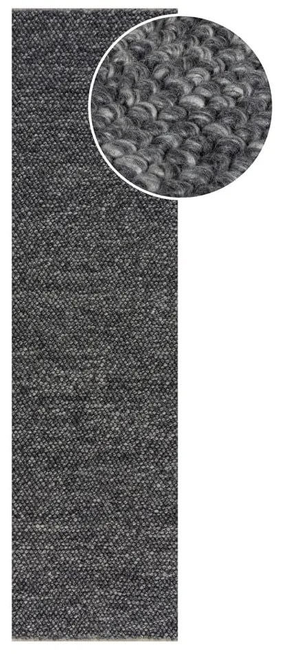 Tappeto in lana grigio scuro 60x230 cm Minerals - Flair Rugs