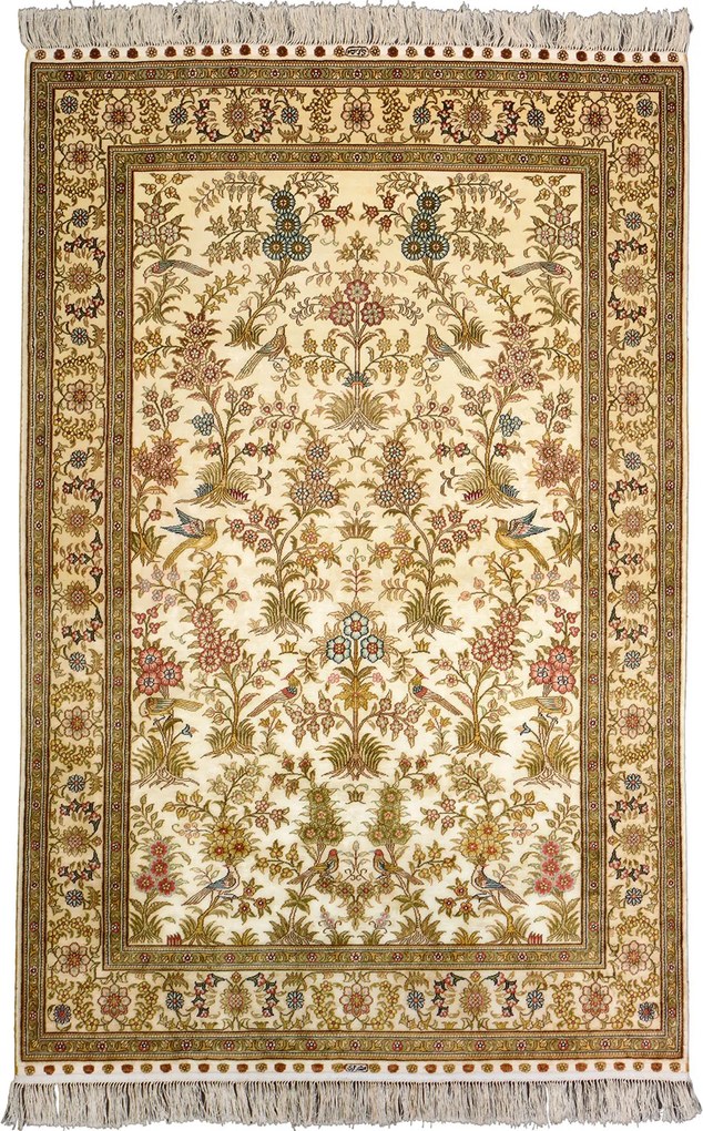 Hereke Tappeto 120 x 190 Beige (Cina) Annodato A Mano