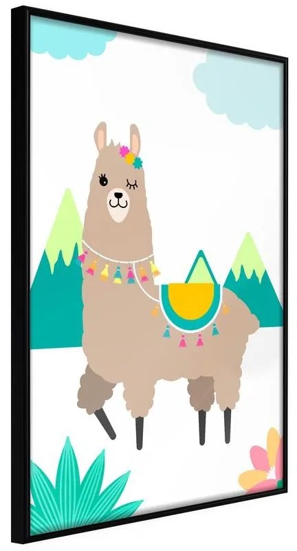 Poster  Playful Llama  Cornice Quadri Cornice nera, Larghezza x Altezza Home decor 20x30