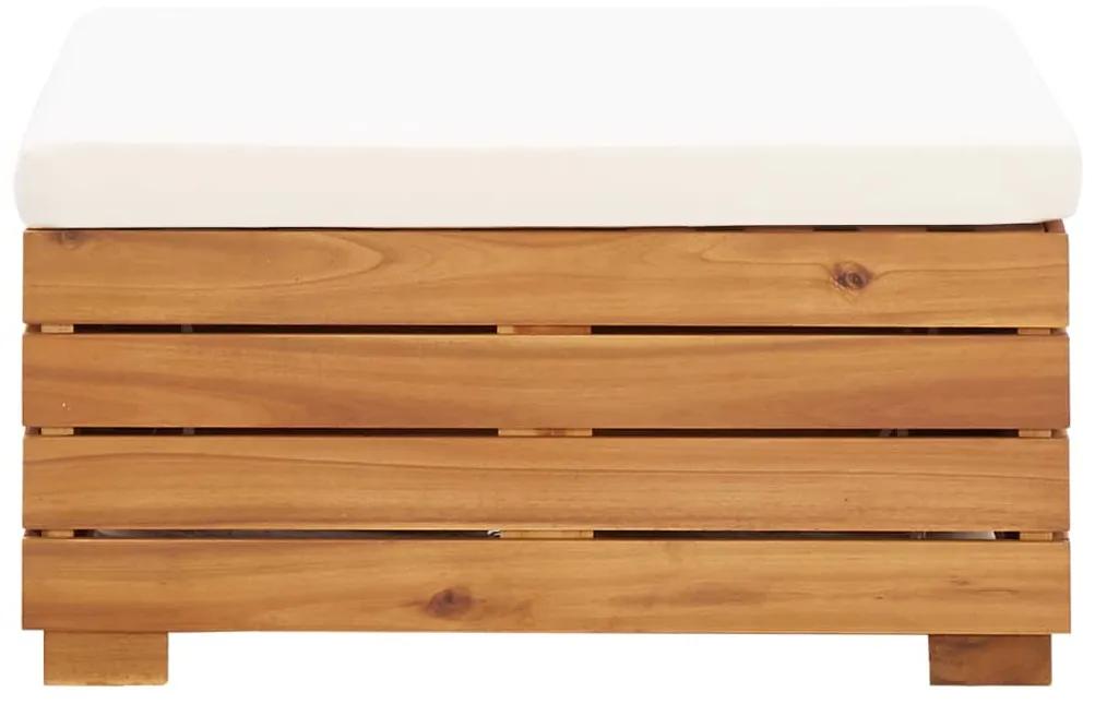 Pouf modulare 1 pz con cuscino in legno massello di acacia