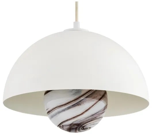 Argon 8443 - Lampadario a sospensione con filo PIAVA 1xE14/7W/230V alabastro bianco