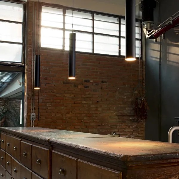 Ideal Lux - Lampada a sospensione LED LOOK 1xGU10/7W/230V CRI 90 Ø 6 cm nero