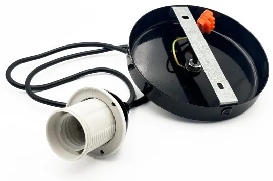 Lampadario a sospensione con filo HARMA 1xE27/15W/230V diametro 20 cm bianco/nero