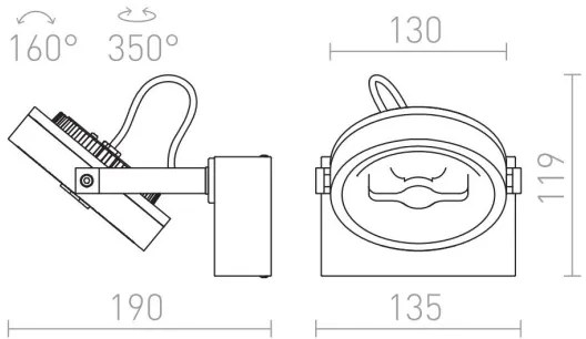 RED - Design Rendl - R12332 - Faretto LED da muro KELLY LED/12W/230V
