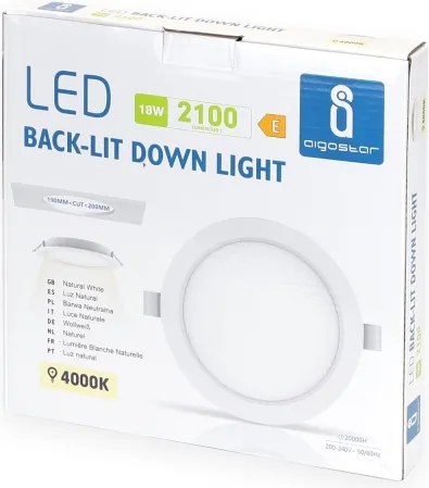 Aigostar - Lampada LED da incasso LED/18W/230V 4000K diametro 22 cm bianco