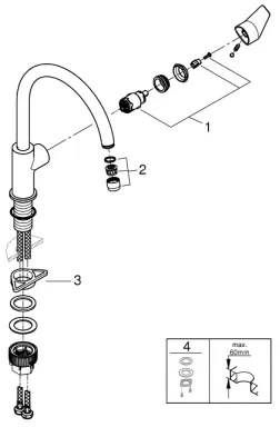GROHE 31233001 - Miscelatore per lavello START, cromo lucido