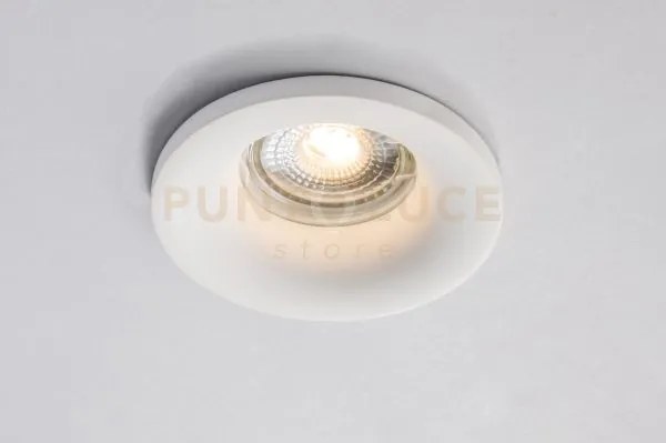 Incasso shadow bianco tondo 1 luce attacco gu10 11x5,7cm in gesso v...