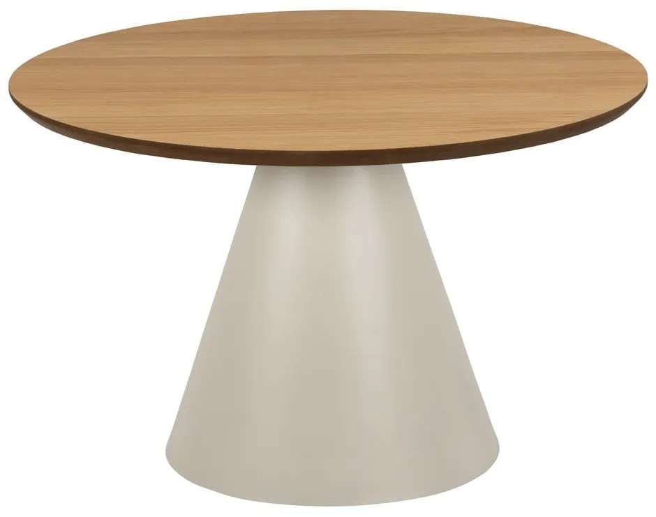 Tavolino rotondo con piano effetto rovere color crema e naturale ø 65 cm Soli - Actona