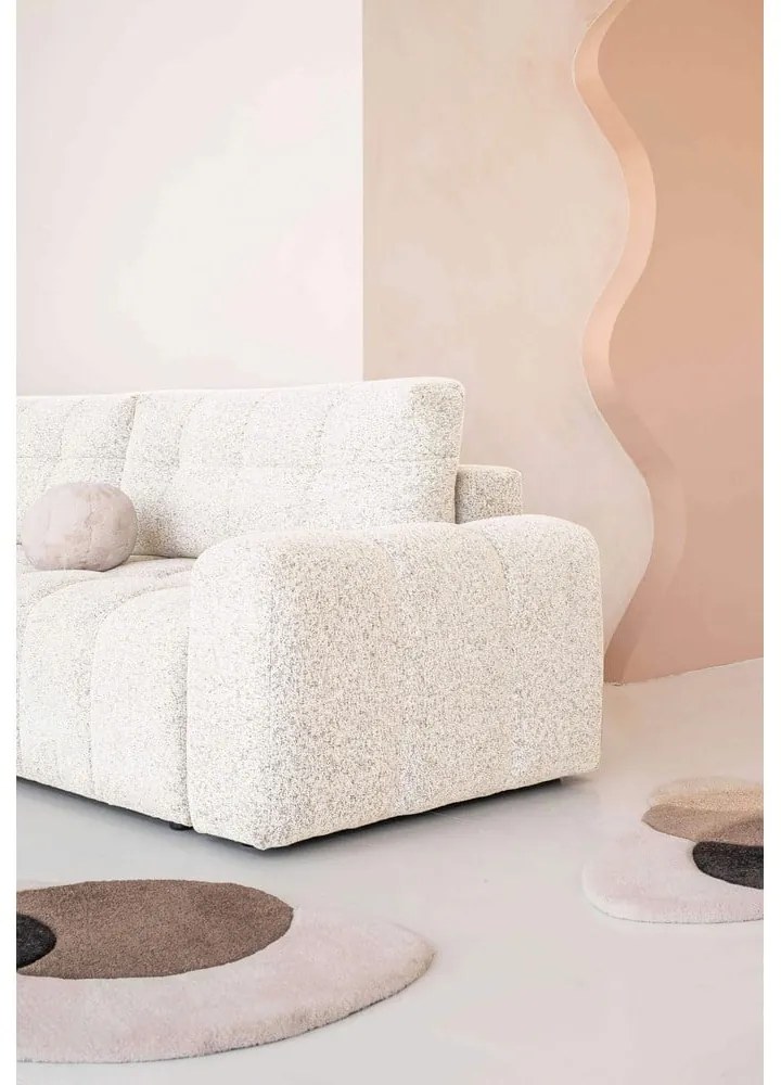 Divano angolare componibile color crema allungabile/con contenitore (con penisola a sinistra) Lulu – Miuform