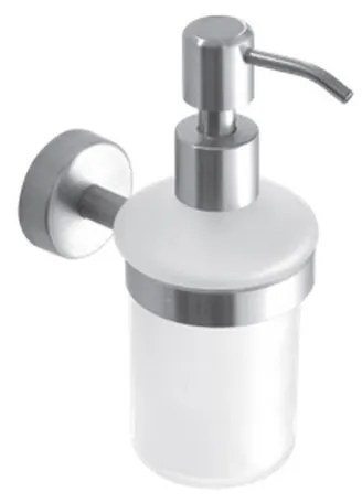 Kamalu - Dispenser di sapone bagno in acciaio inox satinato e vetro | Monde-S