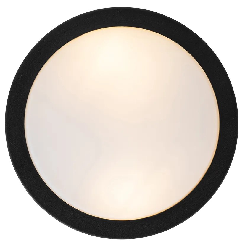 Plafoniera da esterno moderna nera 23 cm IP44 - Flavi