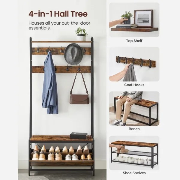 Appendiabiti a piantana NAVOR marrone/nero