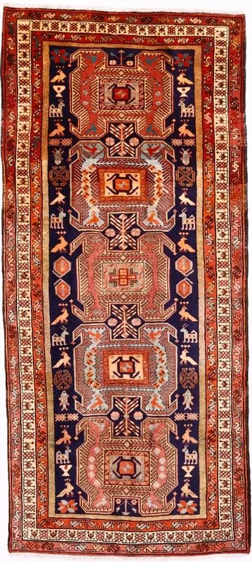 Ardebil Tappeto 140 x 310 (Iran) Annodato A Mano