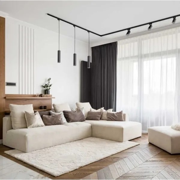 Lampadario su filo per sistema a binario PARIGI 1xGU10/10W/230V nero