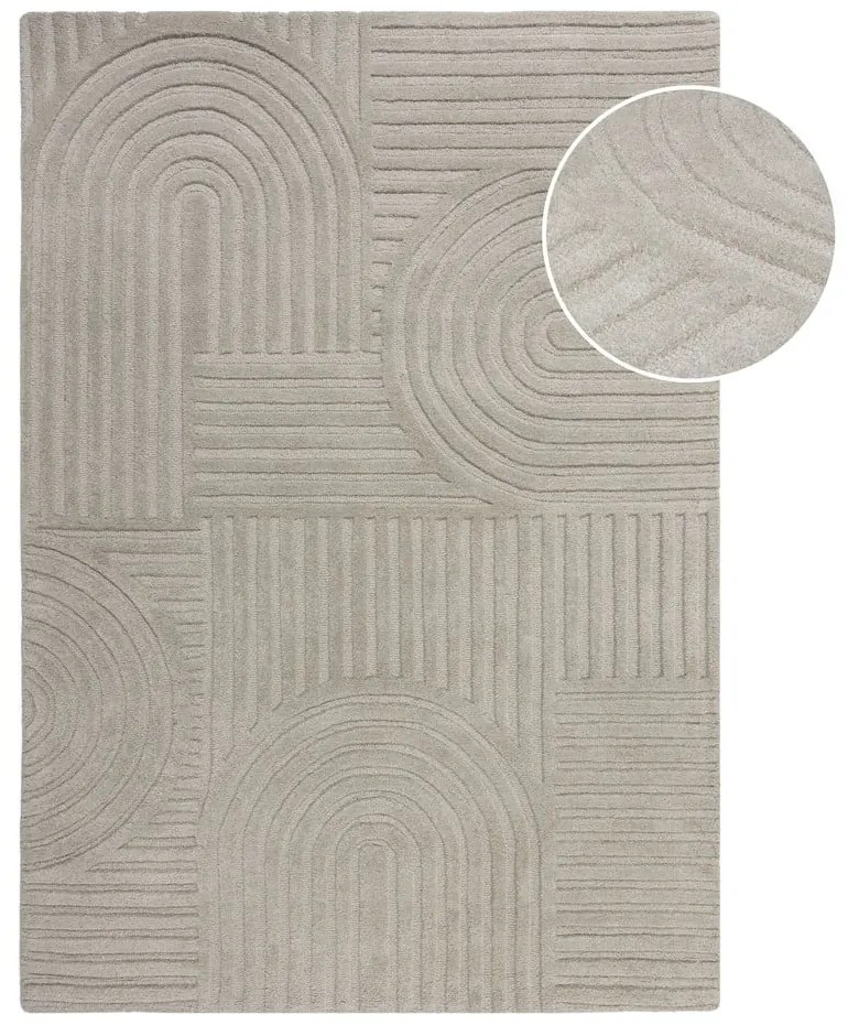 Tappeto in lana grigio 120x170 cm Zen Garden - Flair Rugs