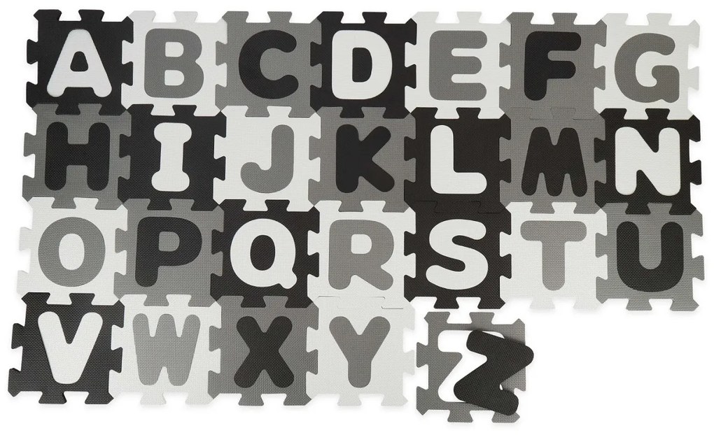 Bieco - Tappeto da gioco in schiuma con alfabeto - puzzle black & white - 26 pz