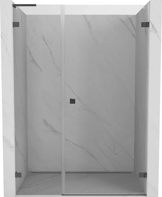Mexen Lunar-B L porta doccia a battente destra 110 cm, trasparente, grigio canna di fucile spazzolato - 832SL-110-050-66-00-P