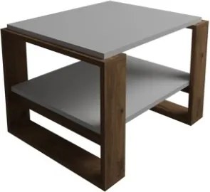 Tavolino Basso Da Salotto Stile Moderno 63x54x45 Axel Rovere E Bianco