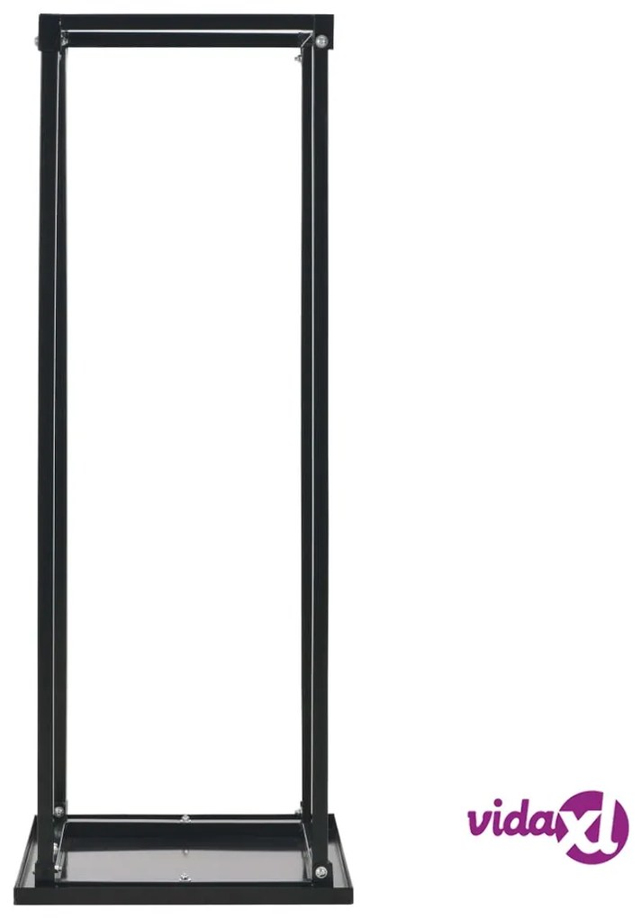 vidaXL Rastrelliera per Legna da Ardere Base Nera 37x37x113cm Acciaio