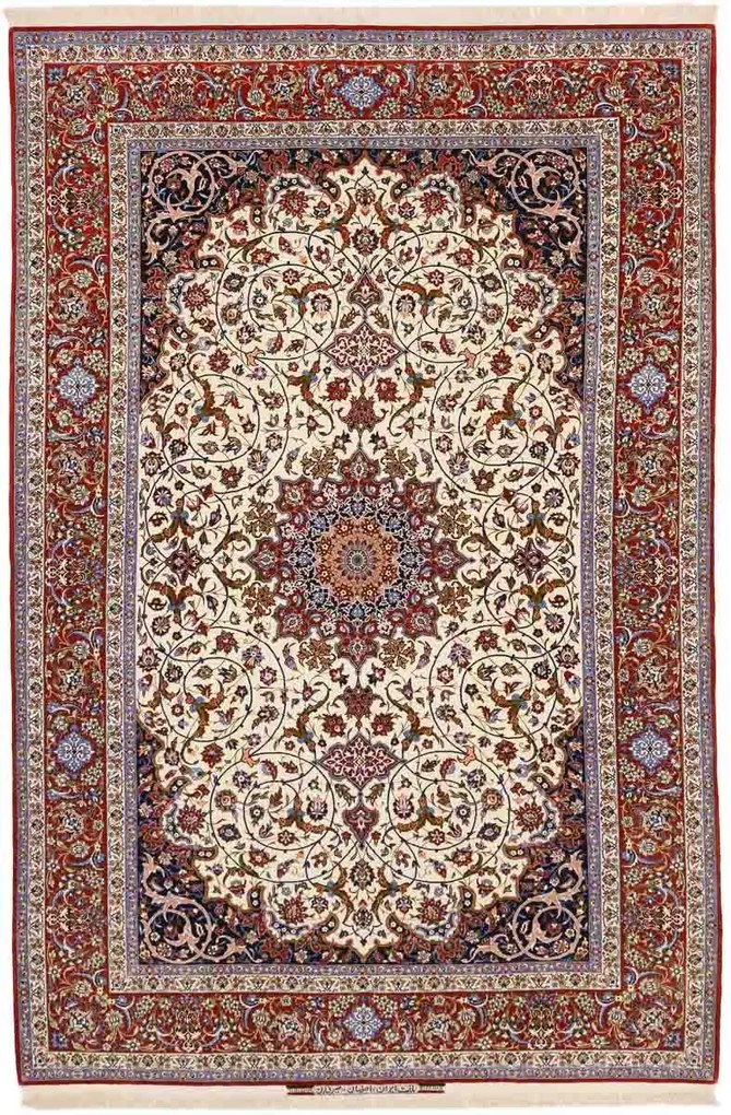 Isfahan Tappeto persiano 200x300 Rosso (Iran) Annodato A Mano
