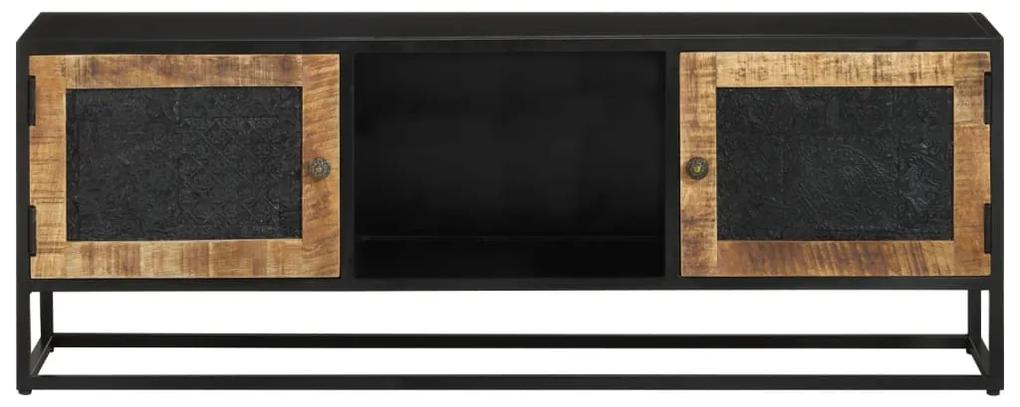 Mobile porta tv 110x30x40 cm in legno massello di mango e ferro