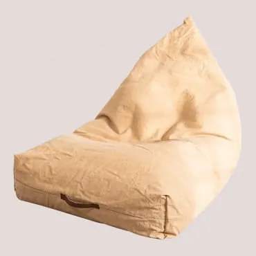 Puff con schienale in cotone Jebi Marrone Grano - Sklum