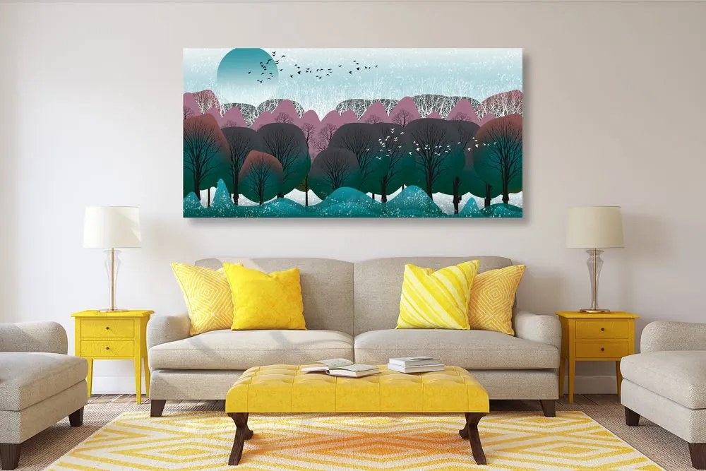 Quadro su tela – Design moderno della giungla