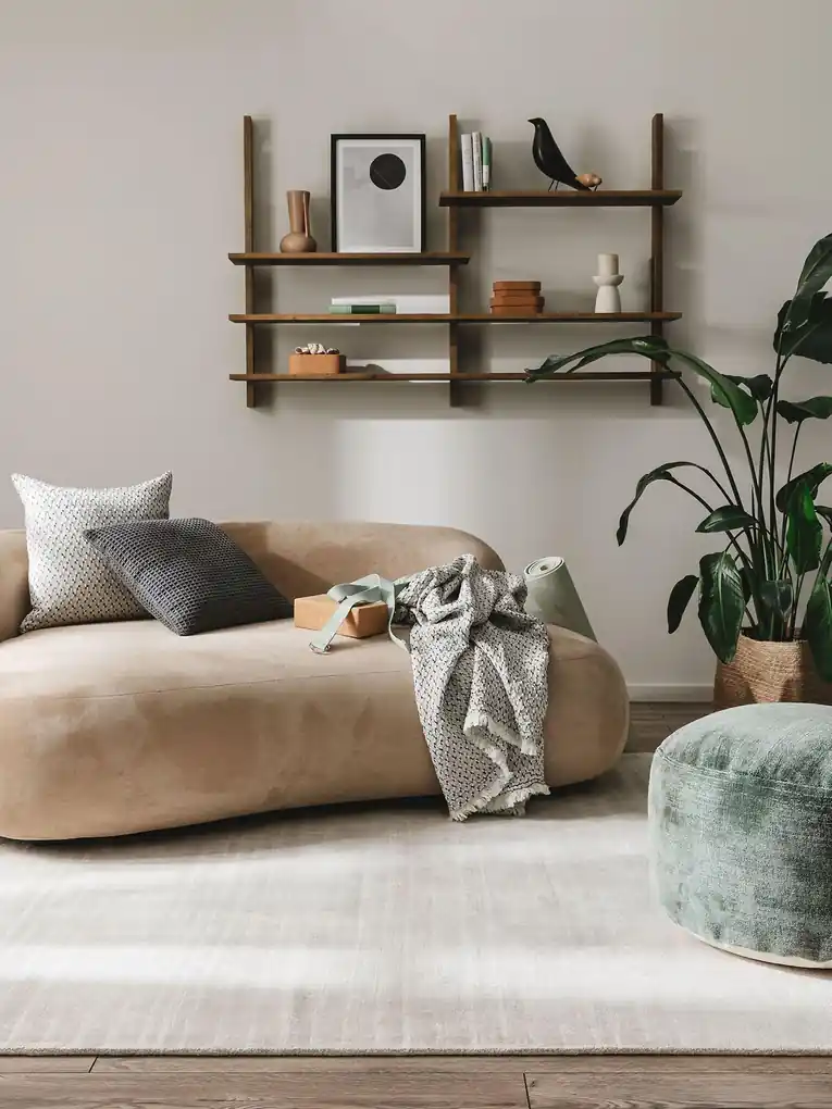 benuta Nest Tappeto a tessitura piatta Frencie Beige/Blu 120x180 cm -  Tappeto design moderno soggiorno