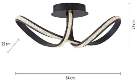 JUST LIGHT. 8475-18 - Lampadario a plafone LED dimmerabile BRILLA LED/29W/230V nero