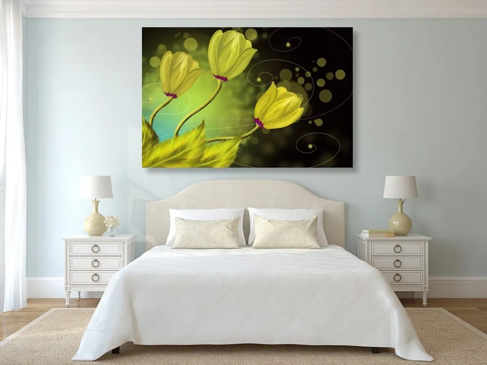 Quadro su tela – Fiori d'oro