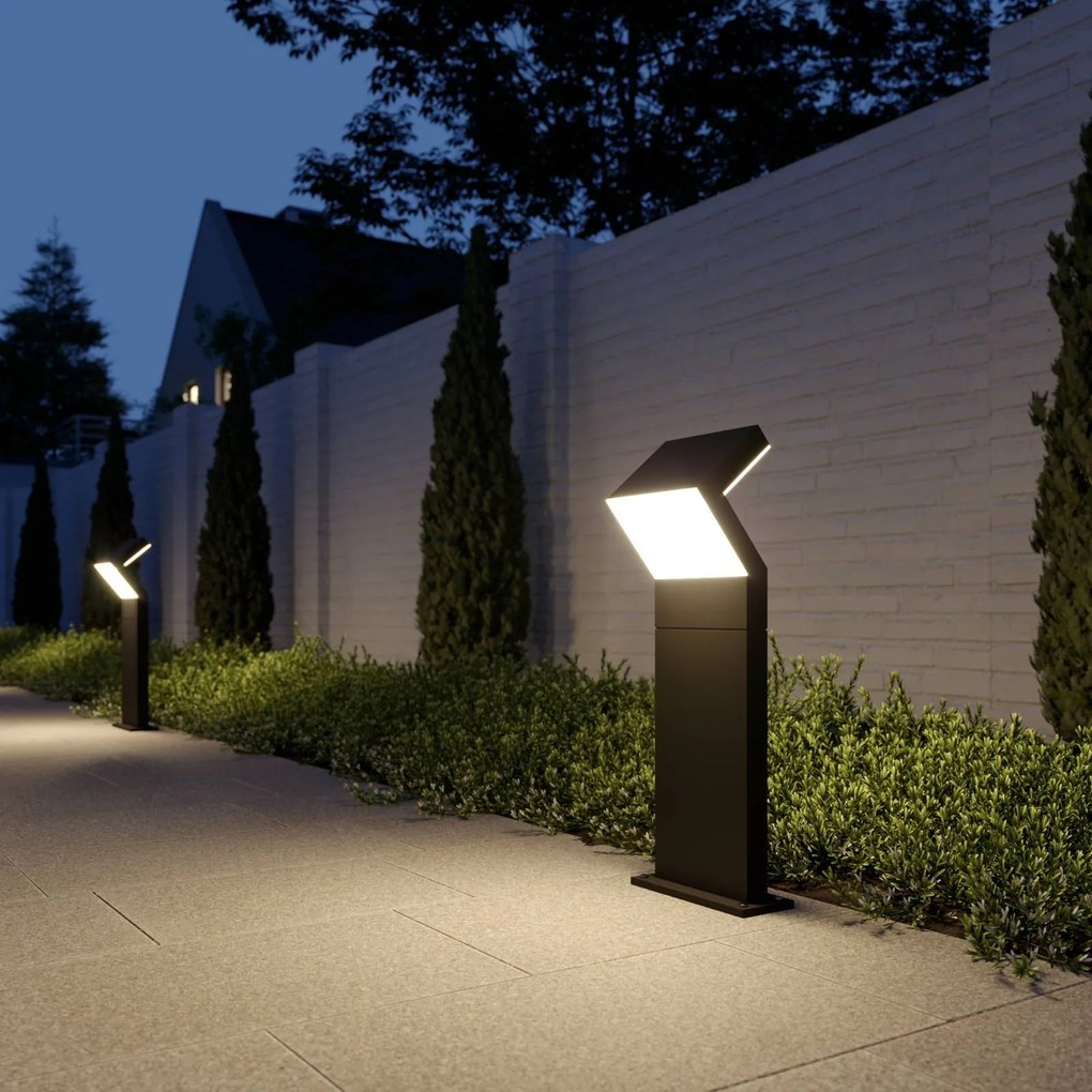 Arcchio lampioncino LED Havin, antracite, metallo, 60 cm Havin, Nero, Alluminio, Moderno, Lampada LED da esterni