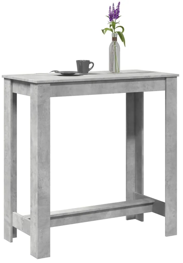 Tavolo Da Bar Grigio Cemento 102x50x103,5 Cm Legno Multistrato /