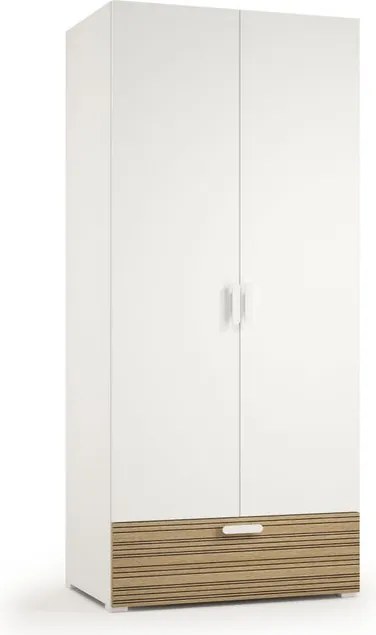 Kit cabina armadio armadio con tubo abiti e cassetto in truciolare L 80 x H 190 x P 52 cm bianco