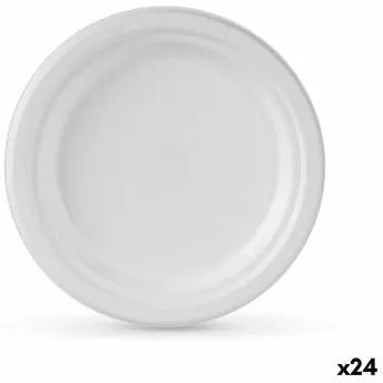 Set di piatti Algon Monouso Bianco Canna da Zucchero 17 cm (24 Unità)