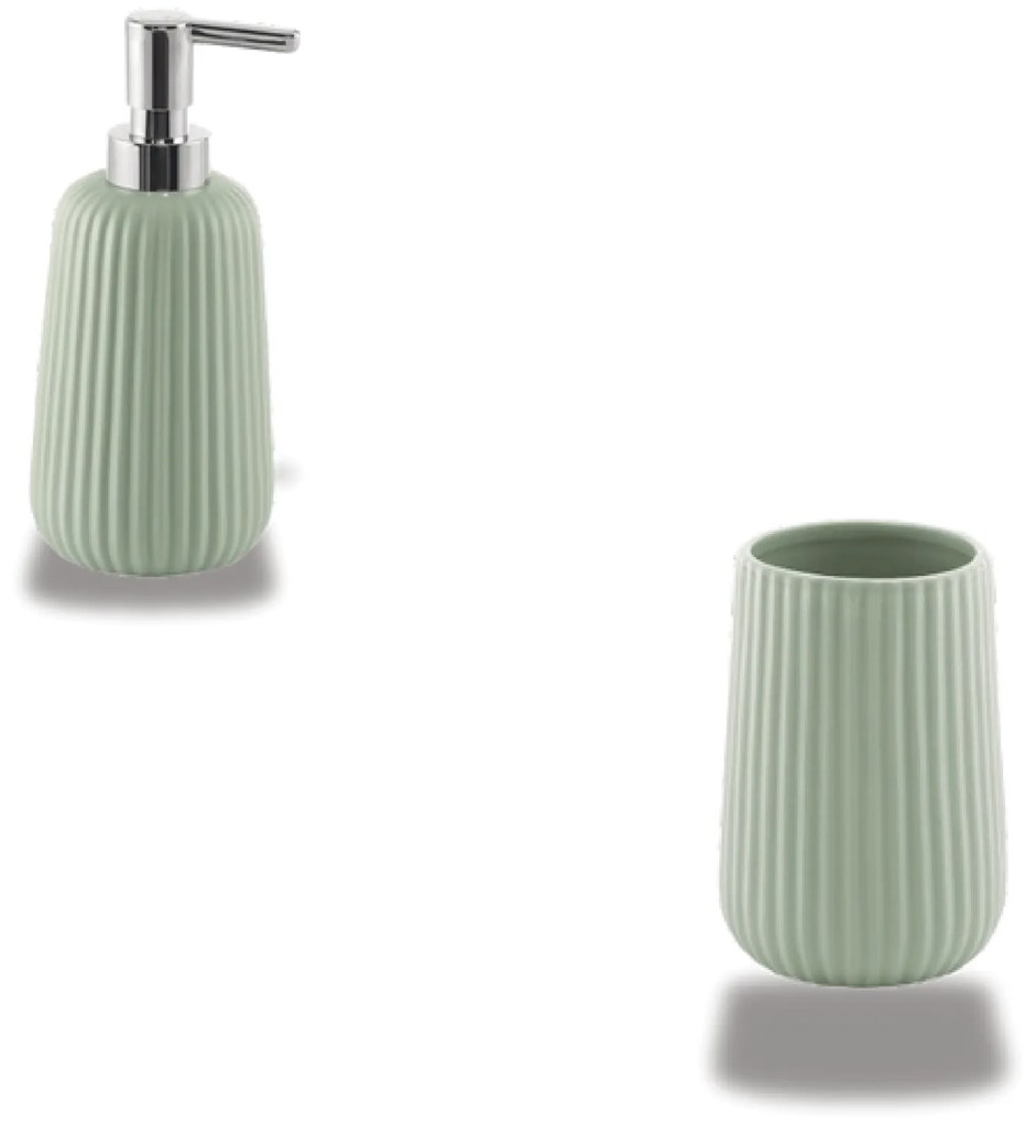 Set 2 Accessori D'Appoggio Gedy "Marika" Verde Salvia