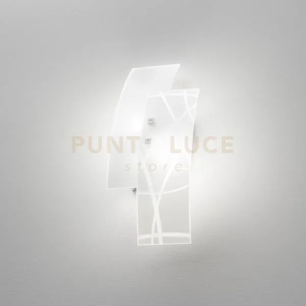 Frida a/p applique in vetro e metallo decorato 2 luci attacco e14