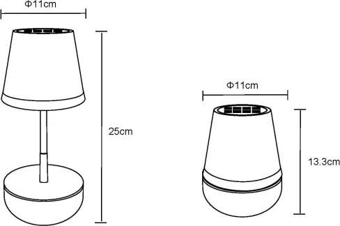 Globo 36638B - Lampada solare LED 10xLED/0,06W/3V IP44 blu