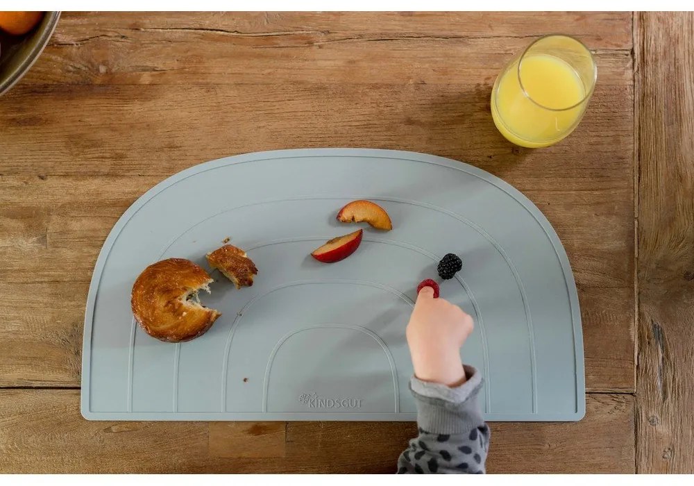 Tovaglietta Rainbow in silicone blu, 47 x 26 cm - Kindsgut