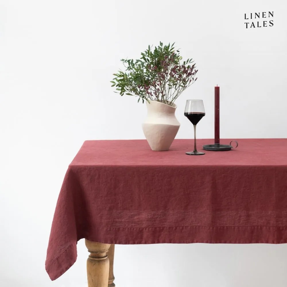 Tovaglia in lino 140x140 cm Marsala – Linen Tales